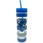 Spoontiques Travel Glass - Harry Potter - Ravenclaw Crest with Blue Stripes and Straw 14oz