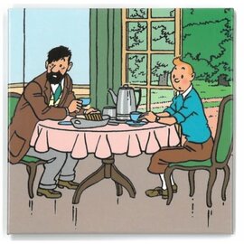 Hergé/Moulinsart Magnet - Les Aventures de Tintin - Tintin and Capitain Haddock at the Table