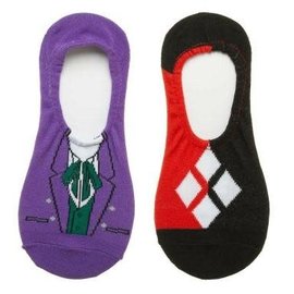 Bioworld Socks - DC Comics Batman - Harley Quinn and The Joker Pack of 2 Pairs Invisible Liners *Clearance*