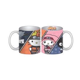 Bioworld Mug - Naruto Shippuden X Hello Kitty And Friends - Costumed Sanrio Characters 16oz