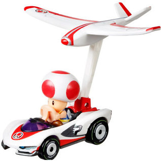 Mattel Jouet - Hot Wheels Nintendo Mario Kart - Toad P-Wing et Plane Glider