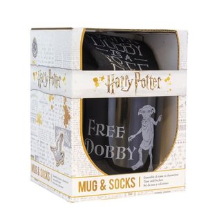 Paladone Mug - Harry Potter - Dobby has no Master Dobby is a Free Elf Set with Socks 11oz