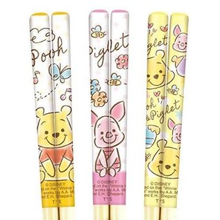 Disney Entreprise Chopsticks - Disney Winnie the Pooh - Winnie and Pigglet Set of 3 Pairs 21cm