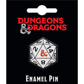 Bioworld Pin - Dungeons & Dragons - White Dice 20 with Logo Ampersand