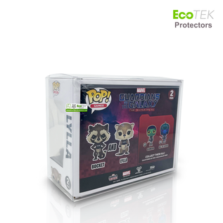 Ecoteck Funko Pop! - Protector - Soft with Ecotek Lock Tab for Pop! 2 Pack"