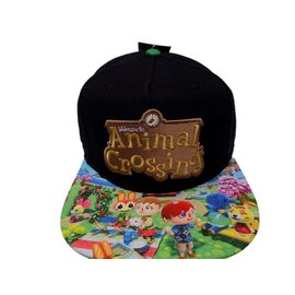 Bioworld Baseball Hat - Animal Crossing - Various Characters and Logo Embroidered Black