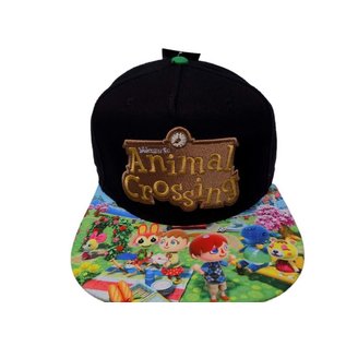 Bioworld Baseball Hat - Animal Crossing - Various Characters and Logo Embroidered Black