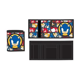 Bioworld Wallet - Sonic The Hedgehog  - Sonic Rubber with Various Characters Junior Trifold