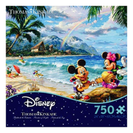 Ceaco Puzzle - Disney Mickey Mouse - Mickey and Minnie at the Beach by Thomas Kinkade 750 pieces