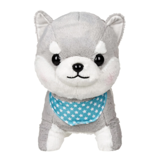 Amuse Plush - Amuse Collection - Husky with Starry Blue and White Scarf 13.5"