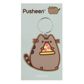 Pyramid International Keychain - Pusheen - Pusheen Eating a Pizza Rubber