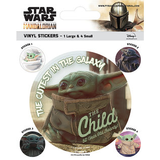 Pyramid International Autocollant - Star Wars The Mandalorian - The Child "Bébé Yoda" Ensemble de 5 en Vinyle