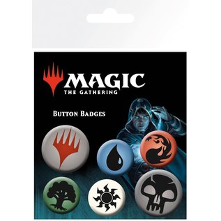 Pyramid International Button - Magic The Gathering - Mana Symbols and Planeswalker Set of 6 Collectible Pins