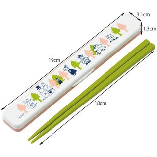 Skater Chopsticks - The Moomins - Stroll in the Forest 18cm with Case