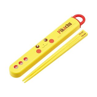 Skater Chopsticks - Pokémon Pocket Monsters - Pikachu's Face 16.5cm with Case