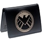 Bioworld Porte-cartes - Marvel Agents of S.H.I.E.L.D - SHIELD Logo en Métal Noir en Faux Cuir Bifold