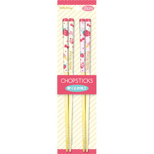 Skater Chopsticks - Sanrio Hello Kitty - Hello Kitty with Strawberries Set of 2 Pairs 21cm