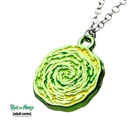 Salesone Necklace - Rick and Morty - Turning Portal in Metal with Enamel