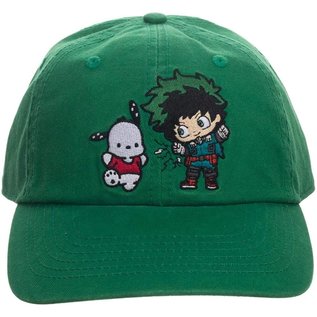 Bioworld Casquette - My Hero Academia X Hello Kitty and Friends - Pochacco et Izuku Midoriya Deku Verte