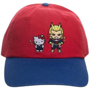 Bioworld Casquette - My Hero Academia X Hello Kitty and Friends - Hello Kitty et All Might Rouge et Bleue