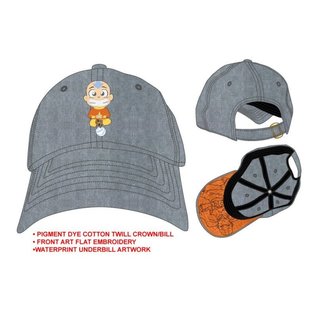 Bioworld Casquette - Avatar The Last Airbender - Aang sur son Air Scooter Brodée Grise Ajustable