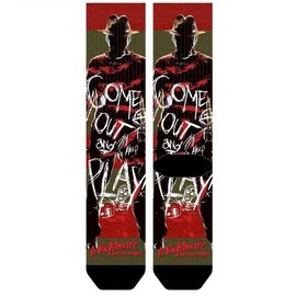 Bioworld Chaussettes - A Nightmare on Elm Street - Freddy Come Out and Play Sublimé 1 Paire Crew Tube