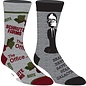 Bioworld Chaussettes - The Office - Schrute Farms et Dwight Grises Paquet de 2 Paires Crew Tube