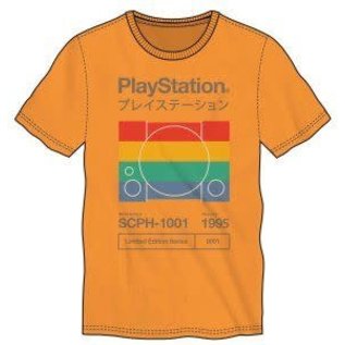 Bioworld Tee-shirt - PlayStation - Katakana et Modèle SCPH-1001 Jaune