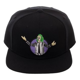 Bioworld Casquette - Beetlejuice - Beetlejuice Brodée Noire Snapback Ajustable