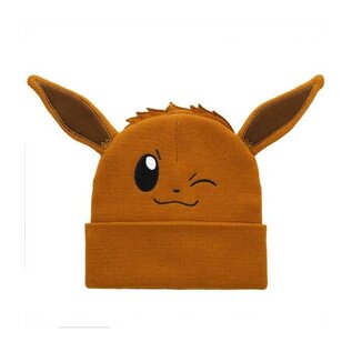 Bioworld Tuque - Pokémon - Visage de Eevee qui fait un Clin d'Oeil avec Oreilles