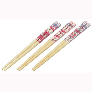 Nibariki Baguettes - Sanrio Hello Kitty -  Poupée Chiffon et Boucles Ensemble de 3 Paires 16.5cm