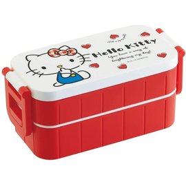 Skater Boîte Bento - Sanrio Hello Kitty - Coeurs Rouges "Brightening" de Deux Compartiments 600ml