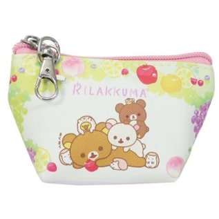 San-X Wallet - Rilakkuma - Rilakkuma and Friends with Fruits Petit Small Triangle Coin Pouch