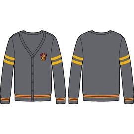 Bioworld Vest - Harry Potter - Gryffindor Striped with Patch Gray and Yellow