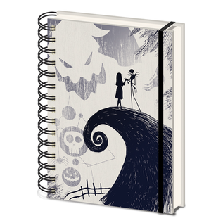 Pyramid America Notebook - Disney The Nightmare Before Christmas - Jack and Sally on the Hill Black and White