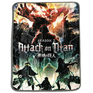 Great Eastern Entertainment Co. Inc. Blanket - Attack on Titan - Key Art from the Season Two Plush Throw 46x60"