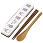 Skater Utensils - Studio Ghibli My Neighbor Totoro - Grey Totoro Silhouettes Set with Spoon and Chopsticks 18cm with Case