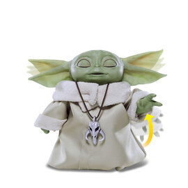 Mattel Figurine - Star Wars The Mandalorian - The Child "Baby Yoda" Grogu Plush Animatronic with 25 Sons 9"