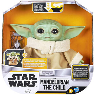 Mattel Figurine - Star Wars The Mandalorian - The Child "Bébé Yoda" Grogu Peluche Animatronique avec 25 Sons 9"