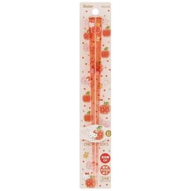 Skater Chopsticks - Sanrio Hello Kitty - Apples Clear Orange Acrylic 1 Pair 21 cm