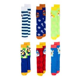 Bioworld Socks - Animal Crossing New Horizons - Isabelle, Tommy, KK Slider, Cyrus, Rover and Sable Pack of 6 Pairs Short Crew