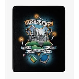 Northwest Company Blanket - Harry Potter - Hogwarts Castle Tattoo Style Plush Throw