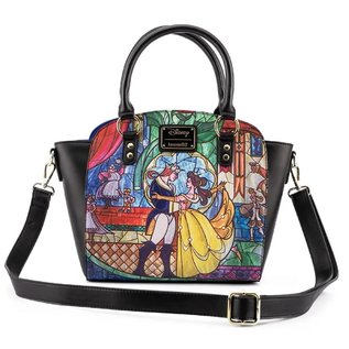 Loungefly Purse - Disney Beauty and the Beast - Castle and Stained Glass Faux Leather