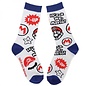 Bioworld Chaussettes - Nintendo Super Mario - Mario "It's-a me, Mario!" Blanches et Bleues 1 Paire Crew