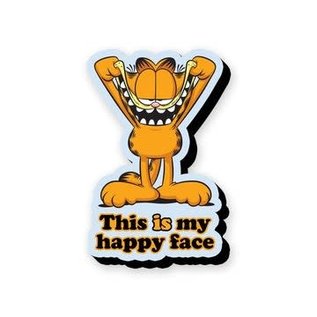 NMR Aimant - Garfield - This is my Happy Face en Bois 3D