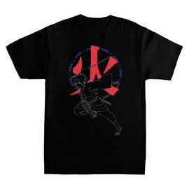 Bioworld Tee-Shirt - Naruto Shippuden - Sasuke avec Kanji du Feu Noir