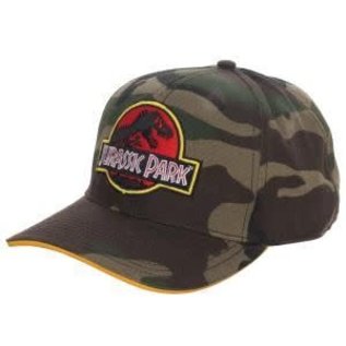 Bioworld Baseball Cap - Jurassic Park - Camouflage with Logo Embroidered Adjustable