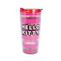 Silver Buffalo Travel Bottle - Sanrio Hello Kitty - Hello Kitty's Face and Pink Stripped 20oz
