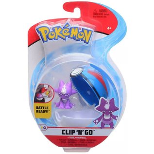 Jazwares Figurine - Pokémon - Accessoire pour ceinture Clip 'n' go Toxel et Great Ball