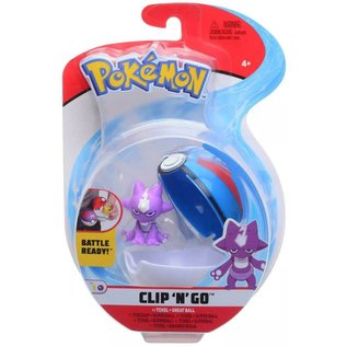 Jazwares Figurine - Pokémon - Accessories for belt Clip 'n' go Toxel and Great Ball